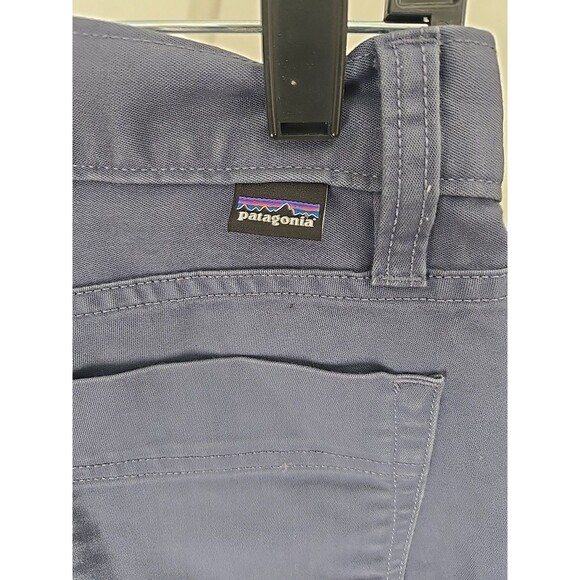 Patagonia Womens Blue Organic Cotton Rugged Twill Canvas Pinyon Pines Pants Sz 4 - Picture 10 of 12